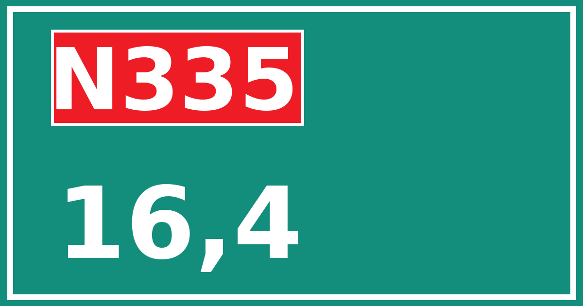 Hectometerbord N335 16,4
