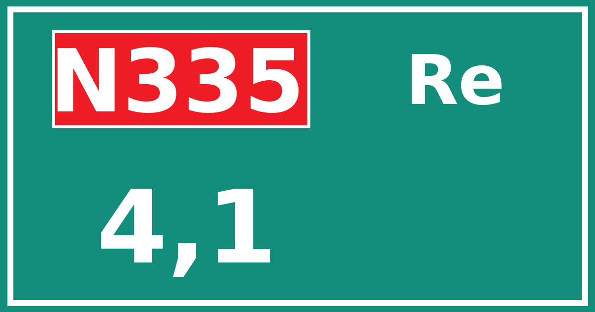 Hectometerbord N335 4,1 zijde Re