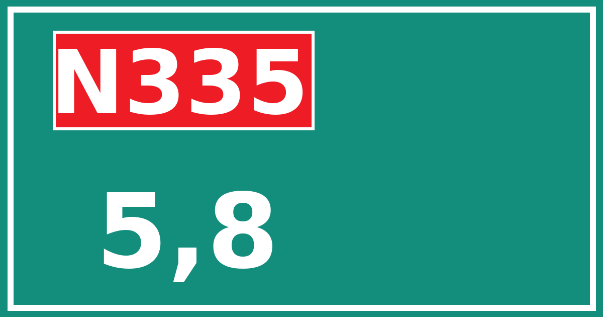 Hectometerbord N335 5,8
