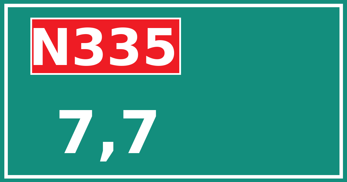 Hectometerbord N335 7,7