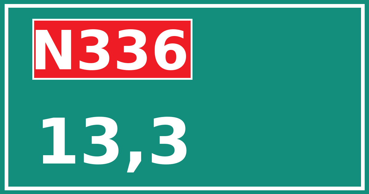 Hectometerbord N336 13,3