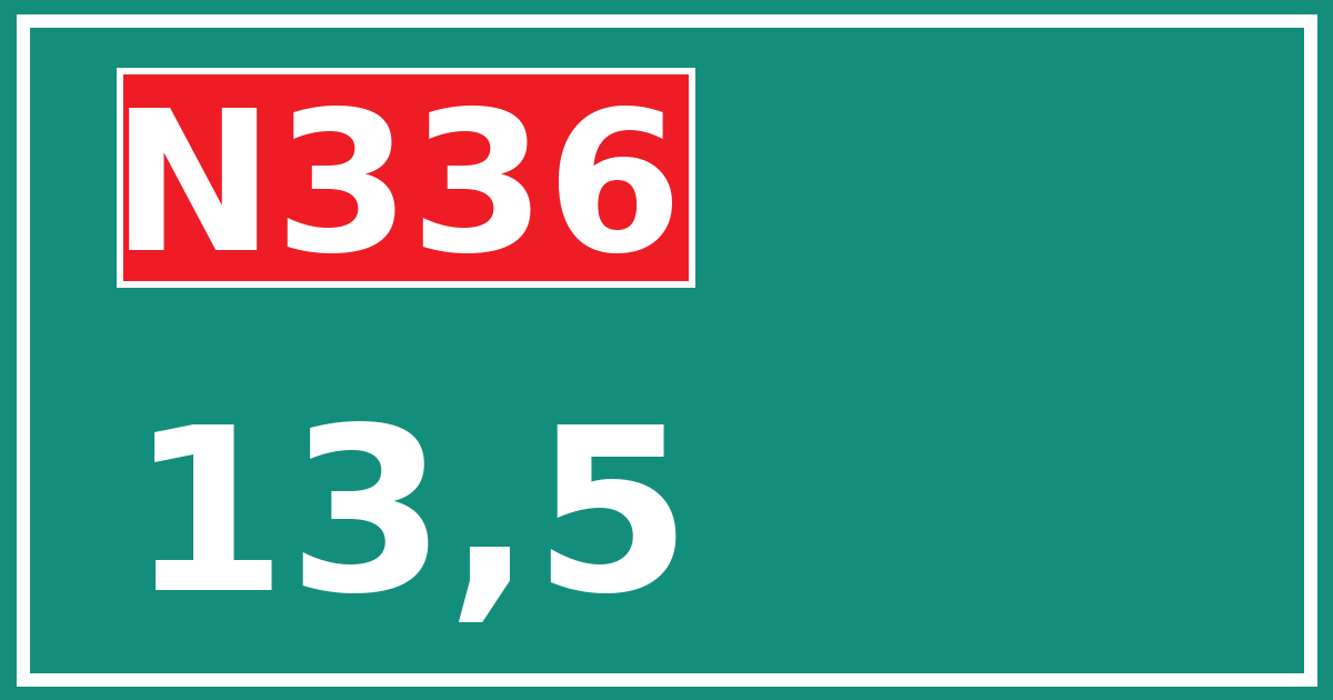 Hectometerbord N336 13,5