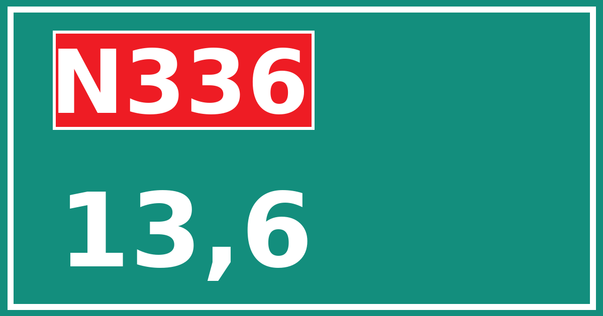 Hectometerbord N336 13,6