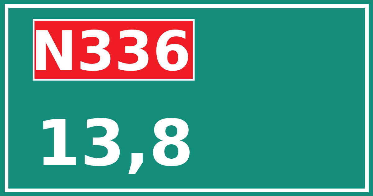 Hectometerbord N336 13,8