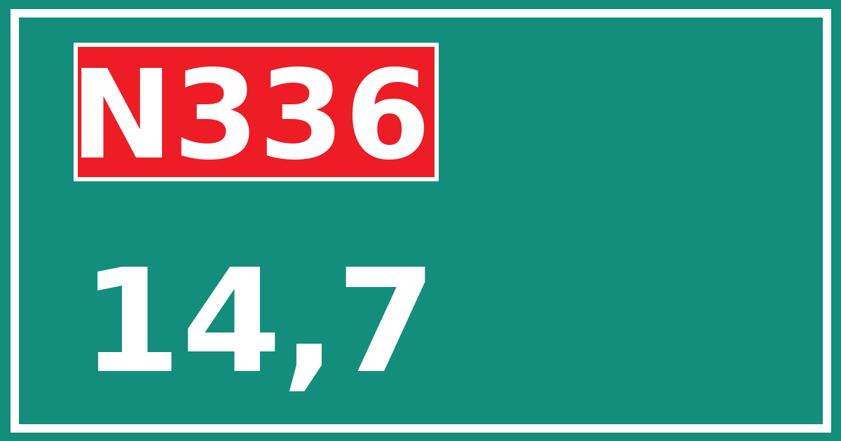 Hectometerbord N336 14,7