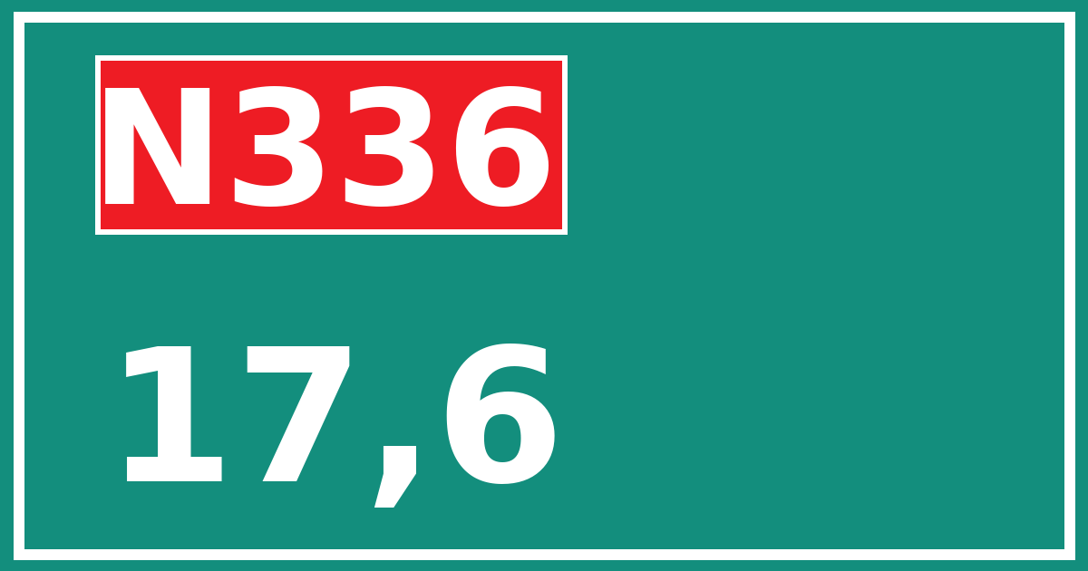 Hectometerbord N336 17,6
