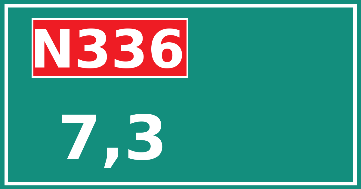Hectometerbord N336 7,3