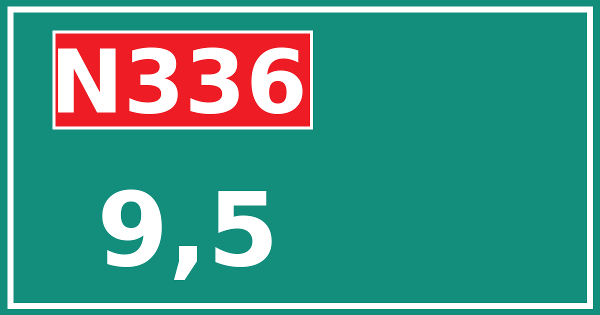 Hectometerbord N336 9,5
