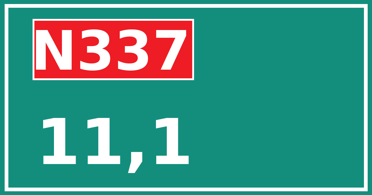 Hectometerbord N337 11,1