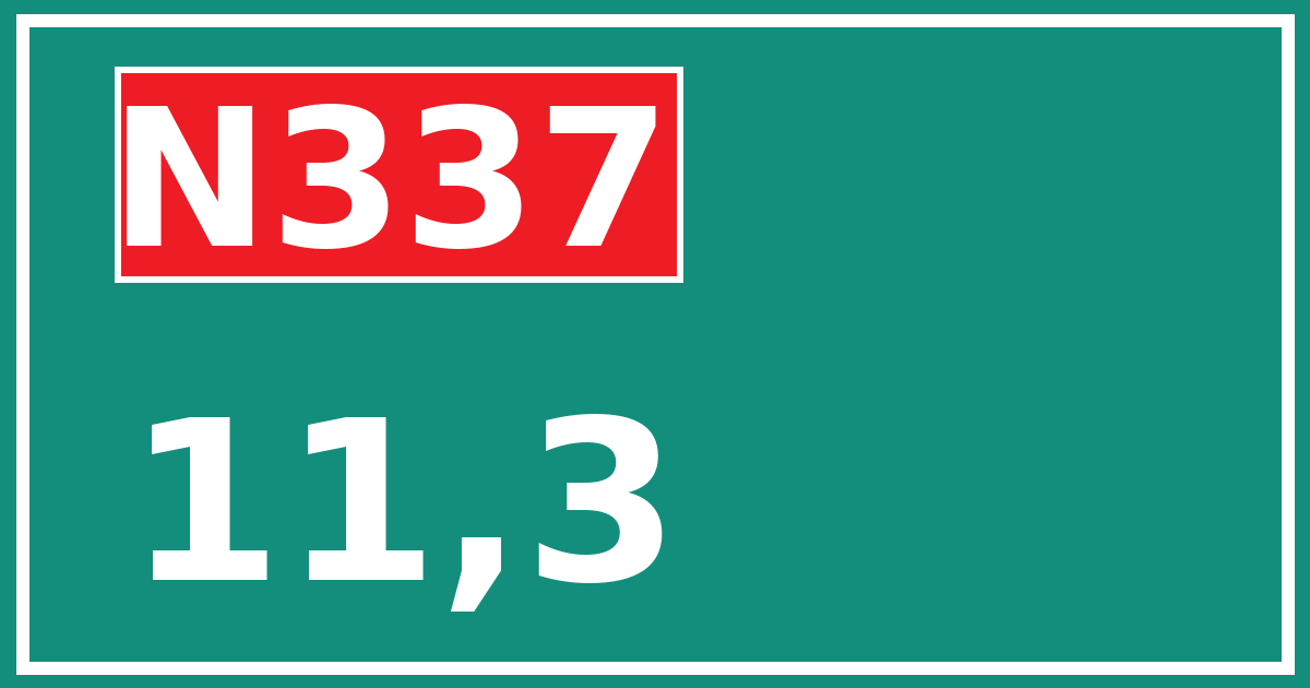 Hectometerbord N337 11,3