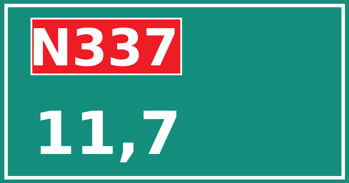 Hectometerbord N337 11,7