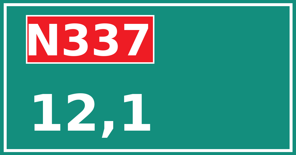 Hectometerbord N337 12,1
