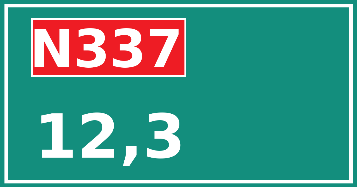 Hectometerbord N337 12,3