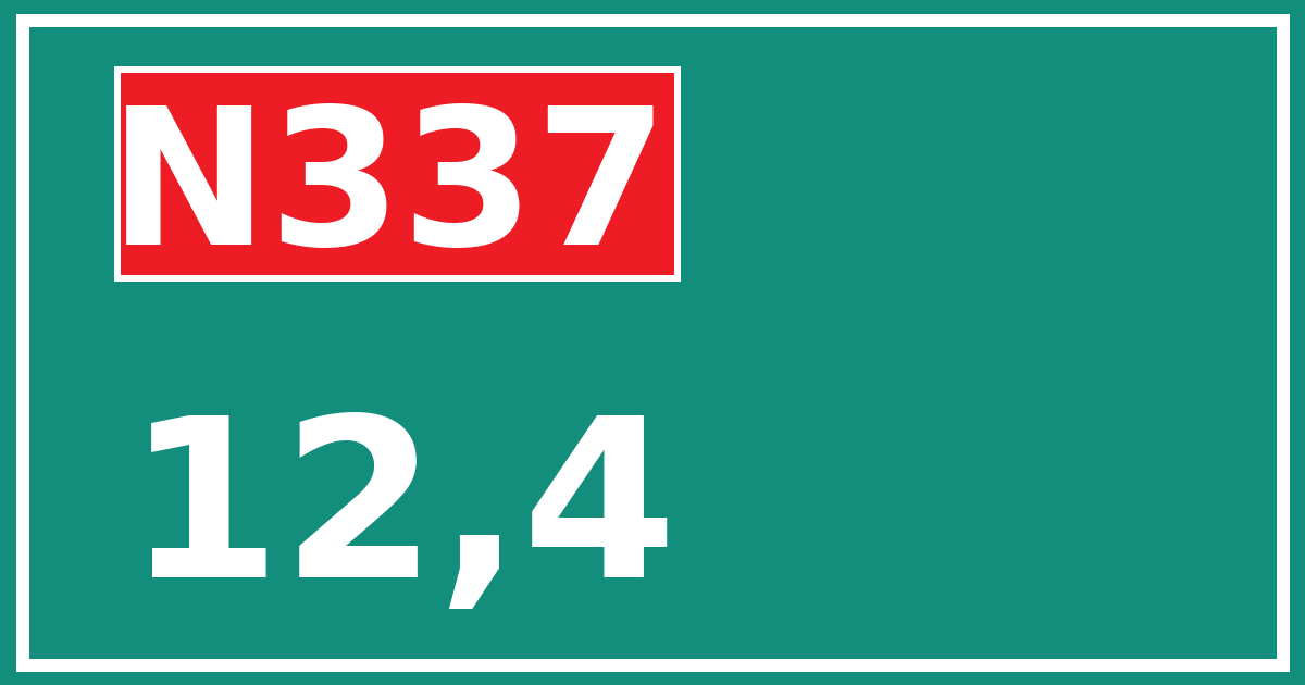 Hectometerbord N337 12,4