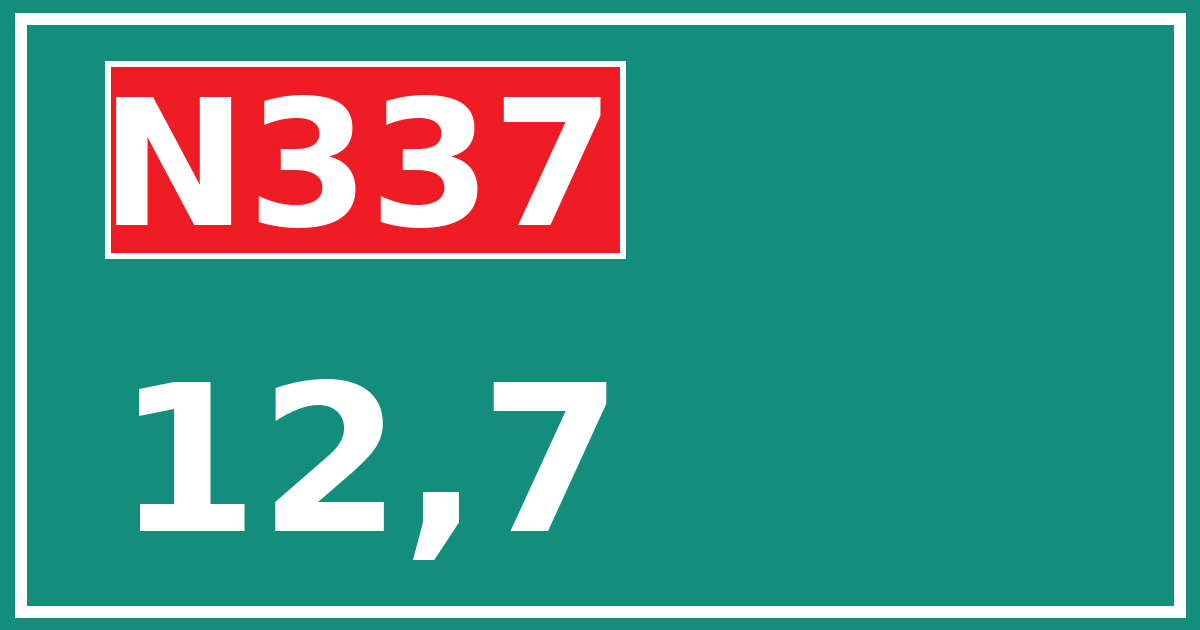 Hectometerbord N337 12,7