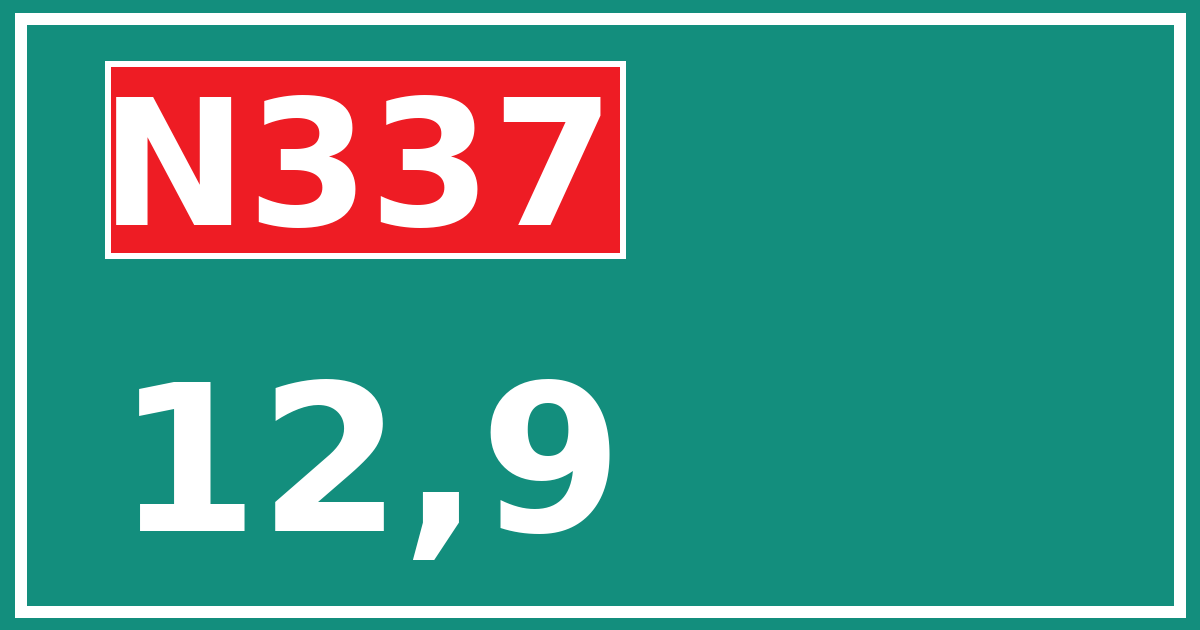 Hectometerbord N337 12,9