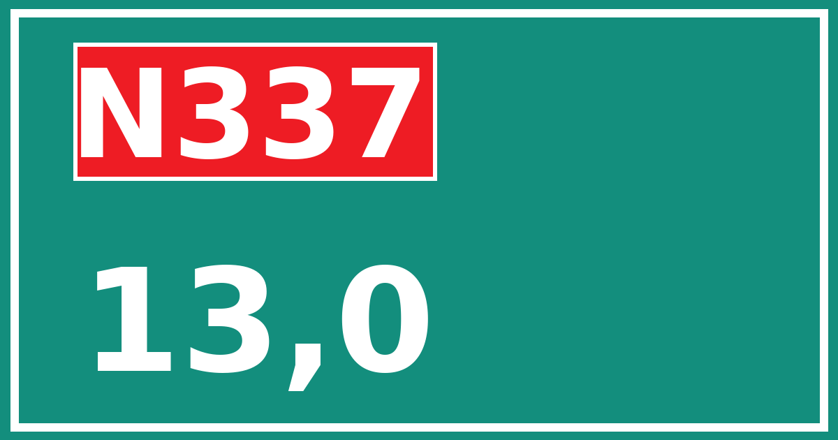 Hectometerbord N337 13,0