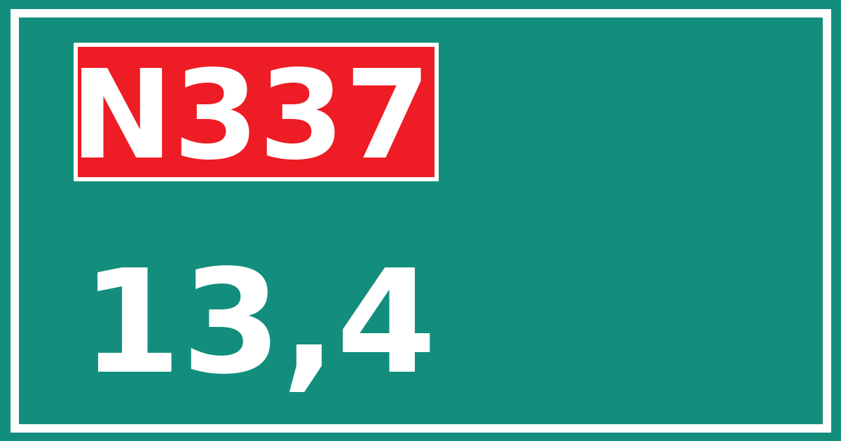 Hectometerbord N337 13,4