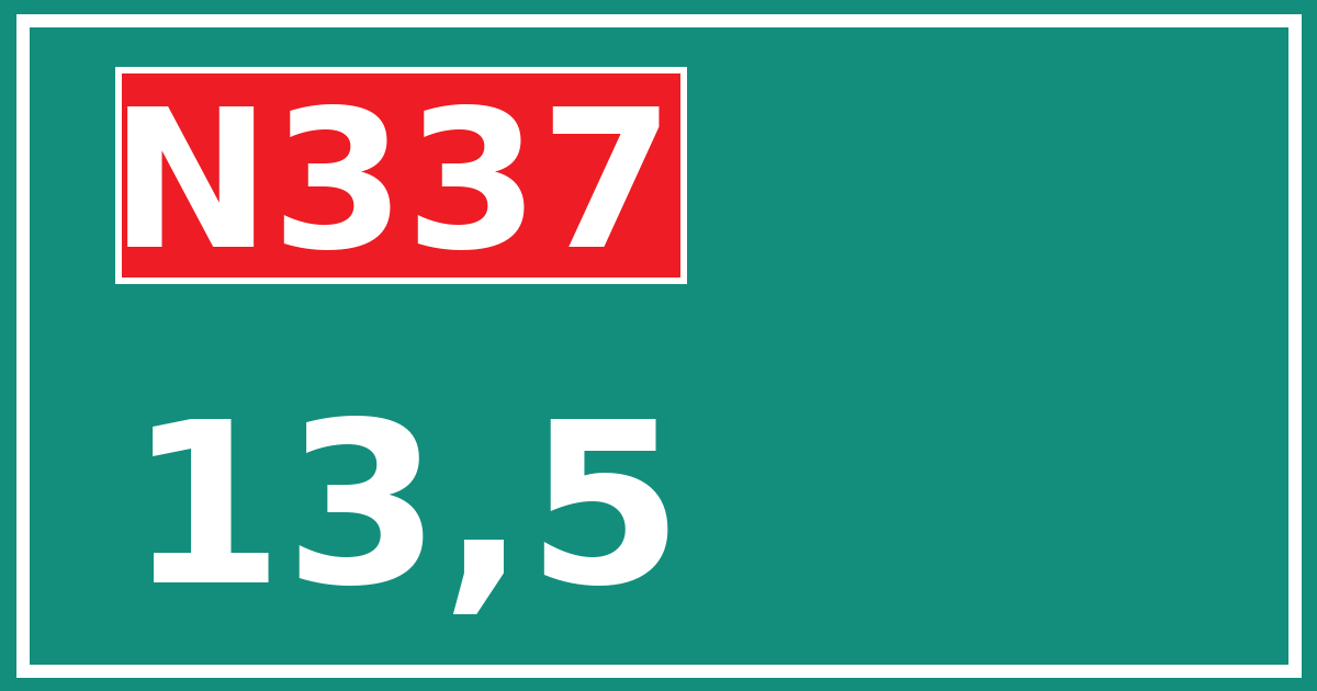 Hectometerbord N337 13,5