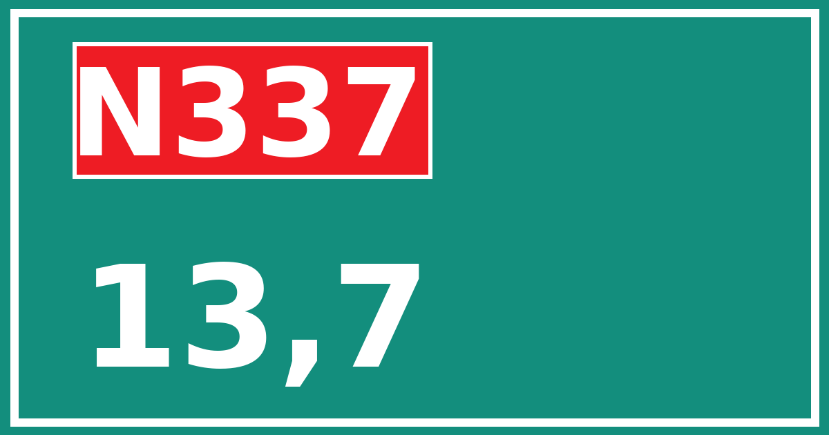 Hectometerbord N337 13,7