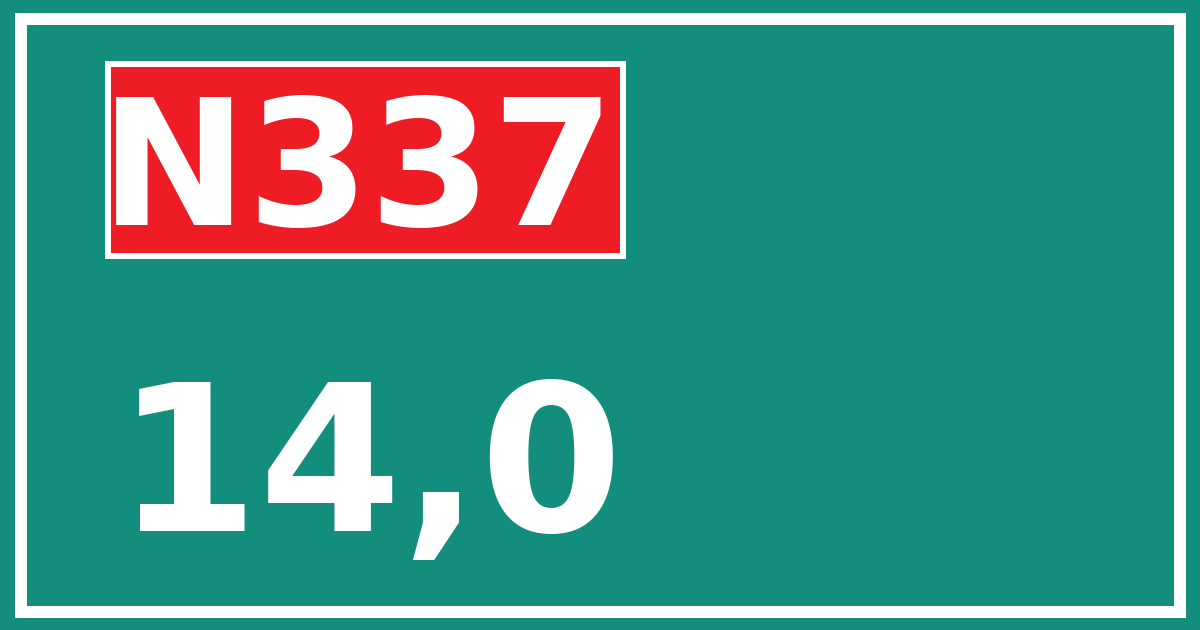 Hectometerbord N337 14,0