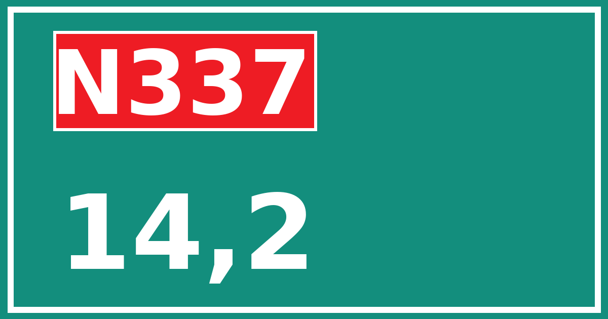 Hectometerbord N337 14,2