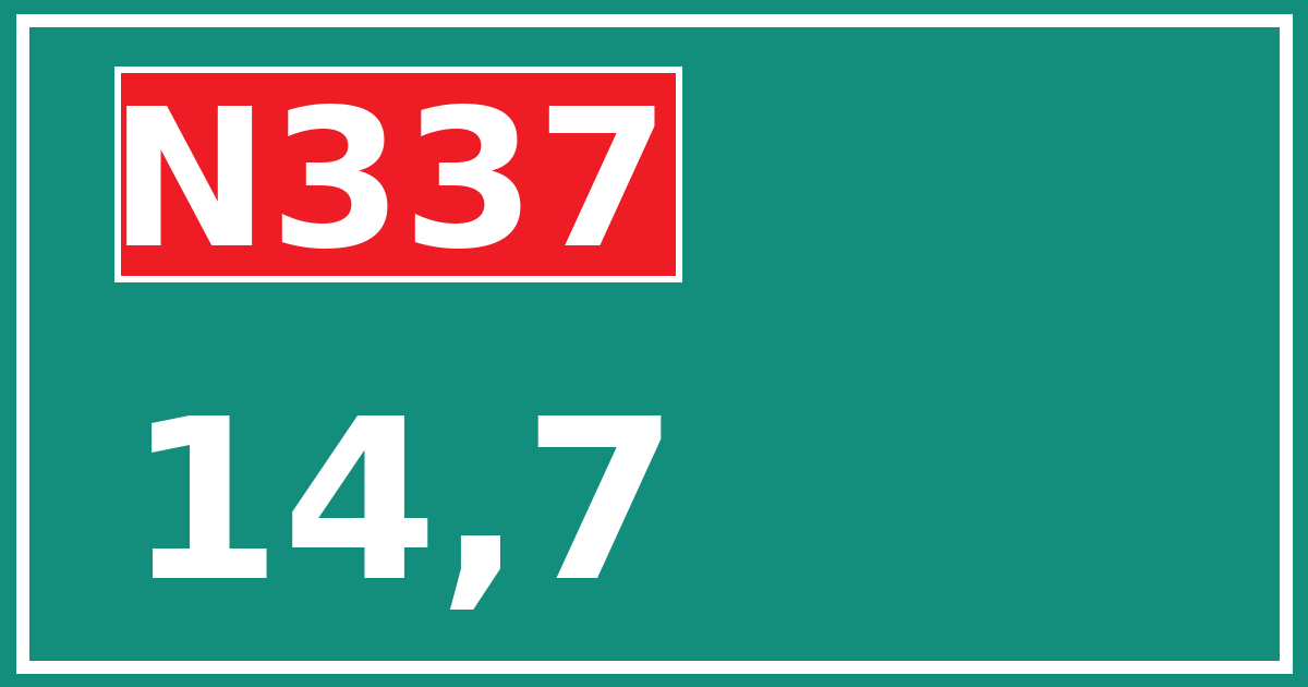 Hectometerbord N337 14,7