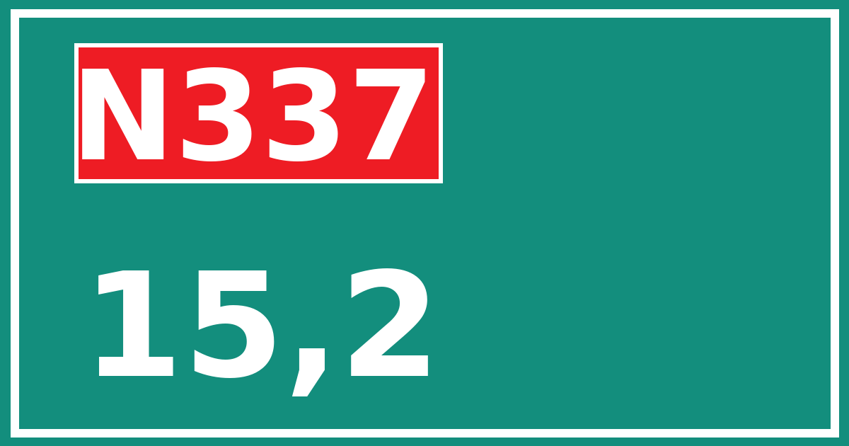 Hectometerbord N337 15,2