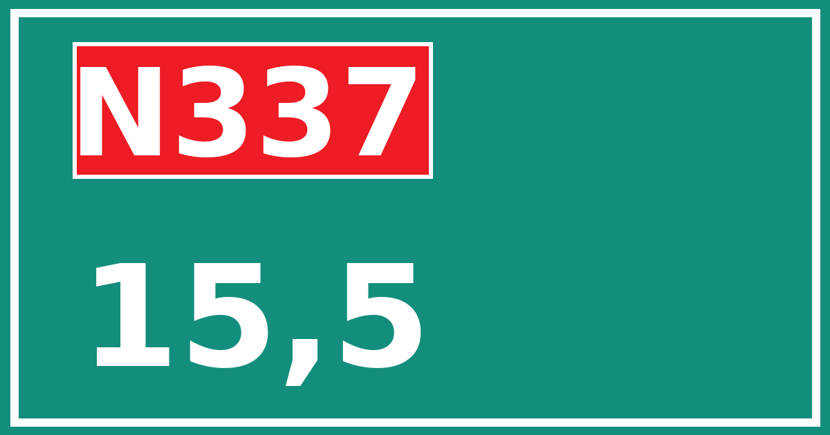 Hectometerbord N337 15,5
