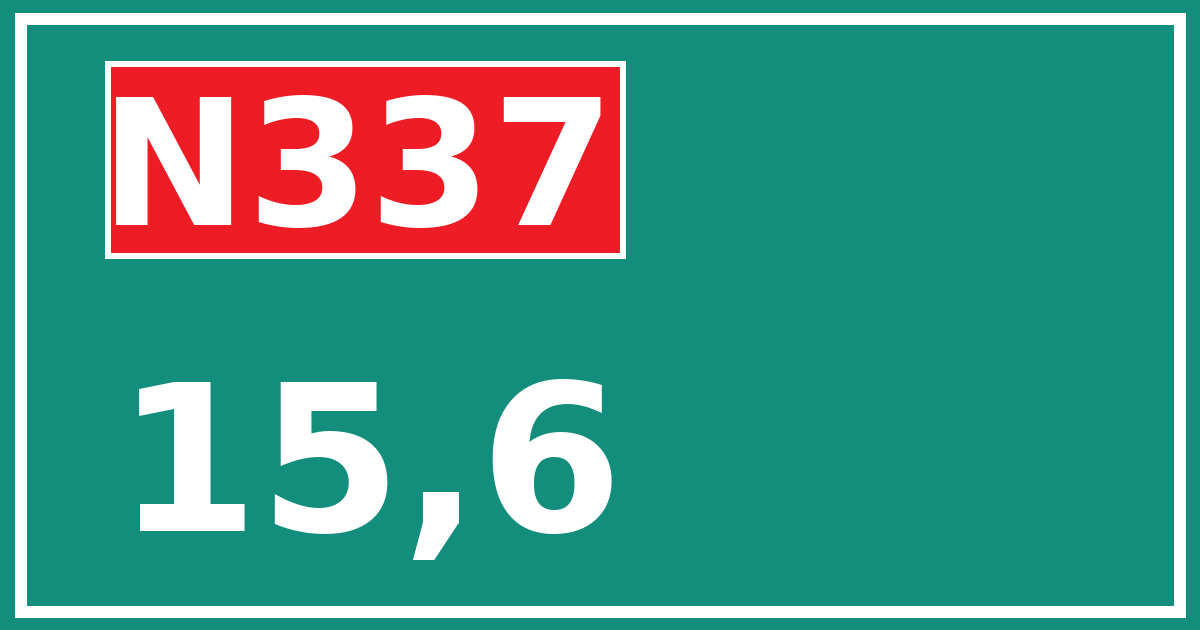 Hectometerbord N337 15,6