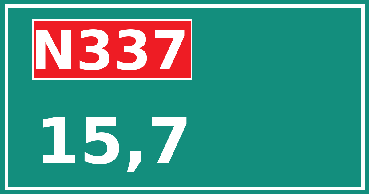 Hectometerbord N337 15,7
