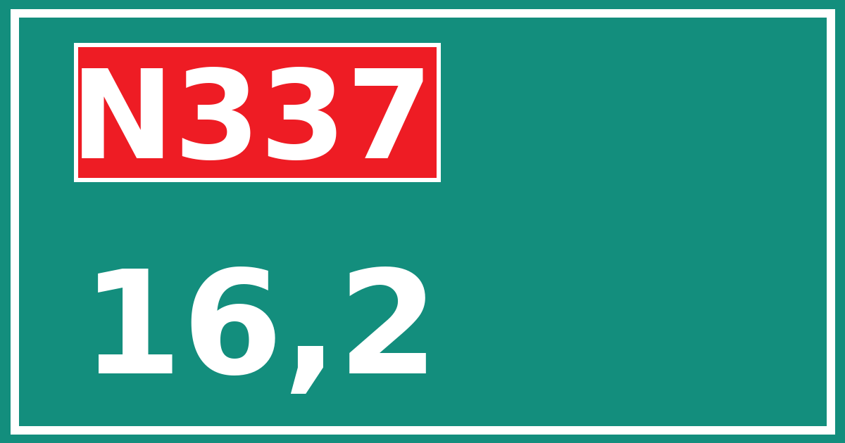 Hectometerbord N337 16,2
