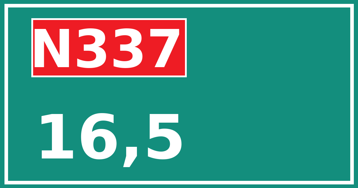 Hectometerbord N337 16,5
