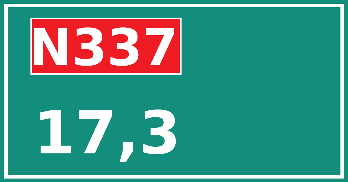 Hectometerbord N337 17,3