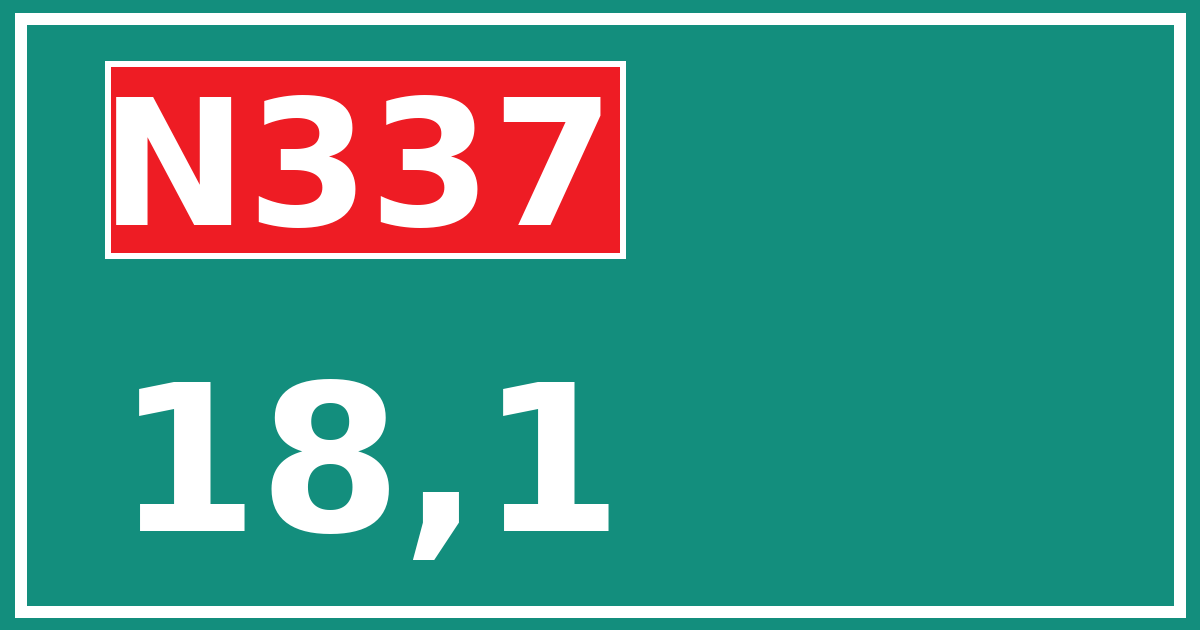 Hectometerbord N337 18,1