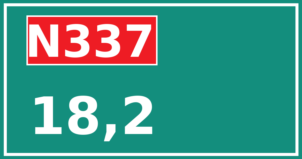 Hectometerbord N337 18,2