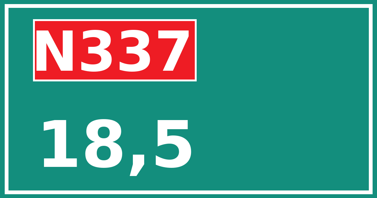 Hectometerbord N337 18,5