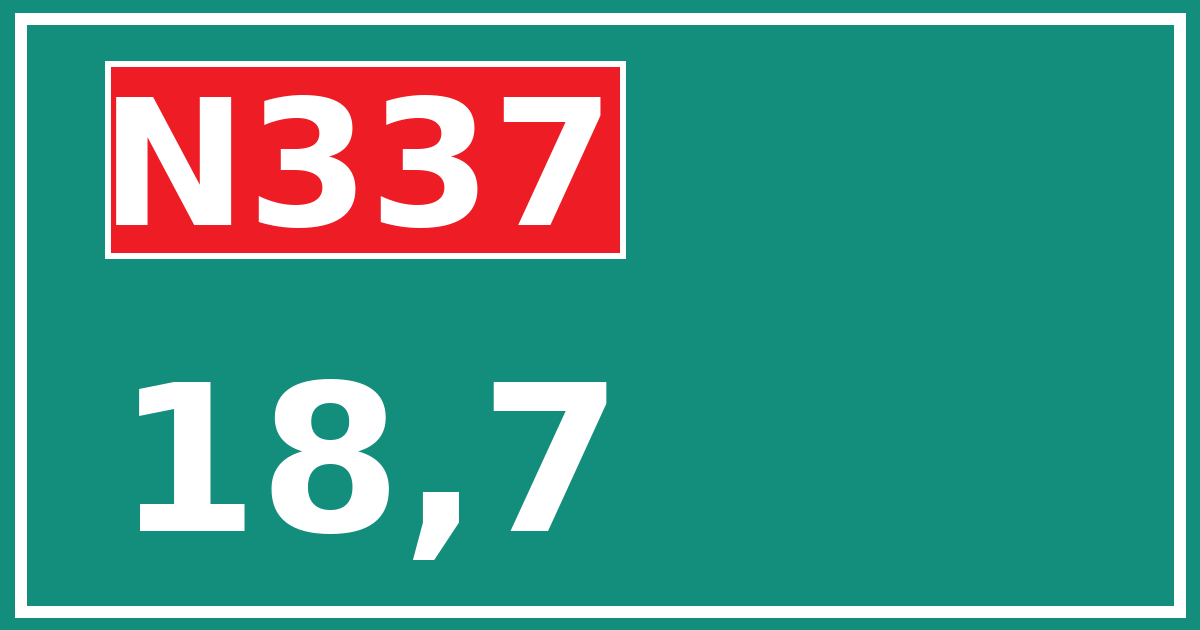 Hectometerbord N337 18,7