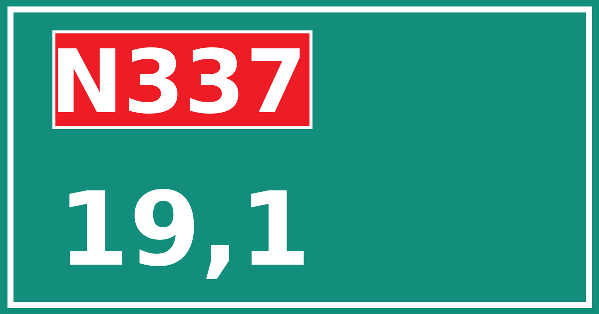 Hectometerbord N337 19,1