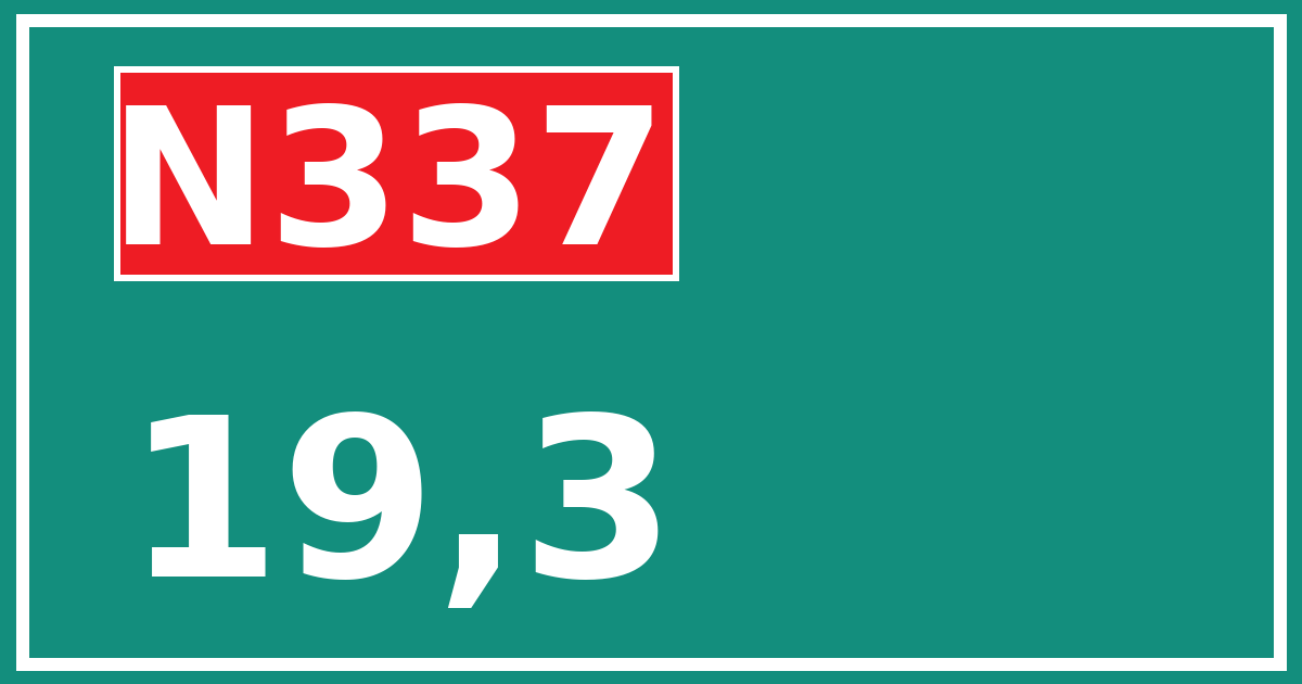 Hectometerbord N337 19,3