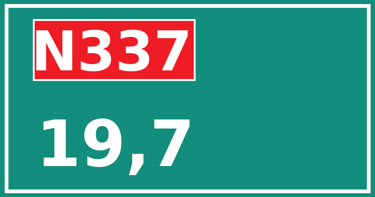 Hectometerbord N337 19,7