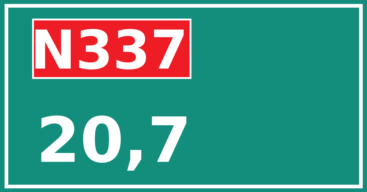 Hectometerbord N337 20,7