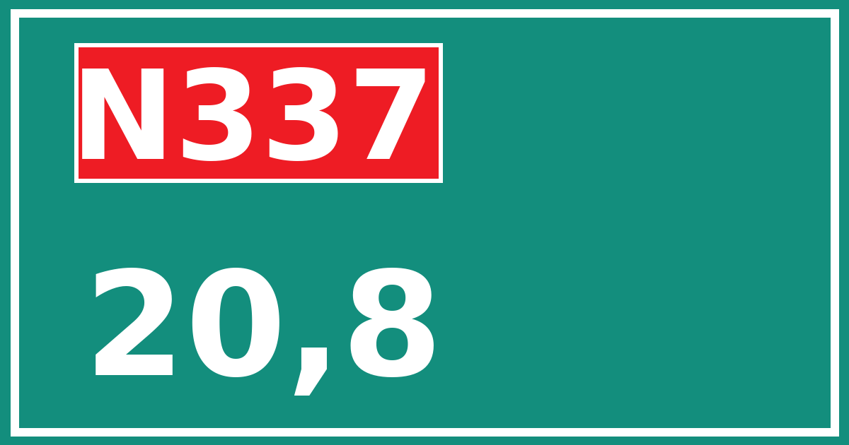 Hectometerbord N337 20,8