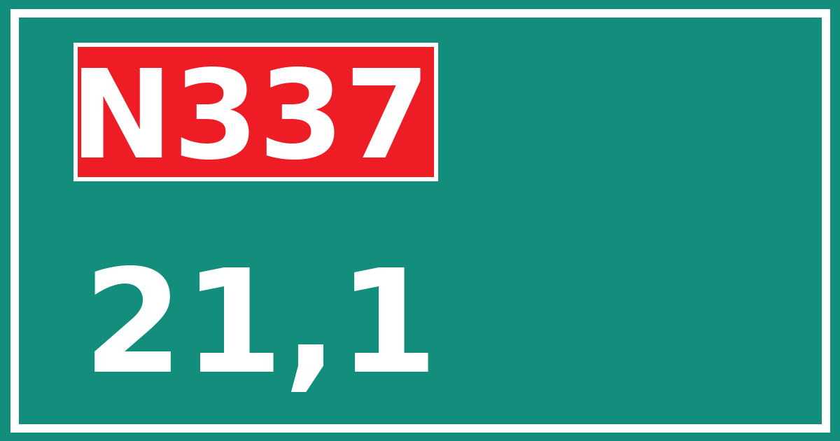 Hectometerbord N337 21,1
