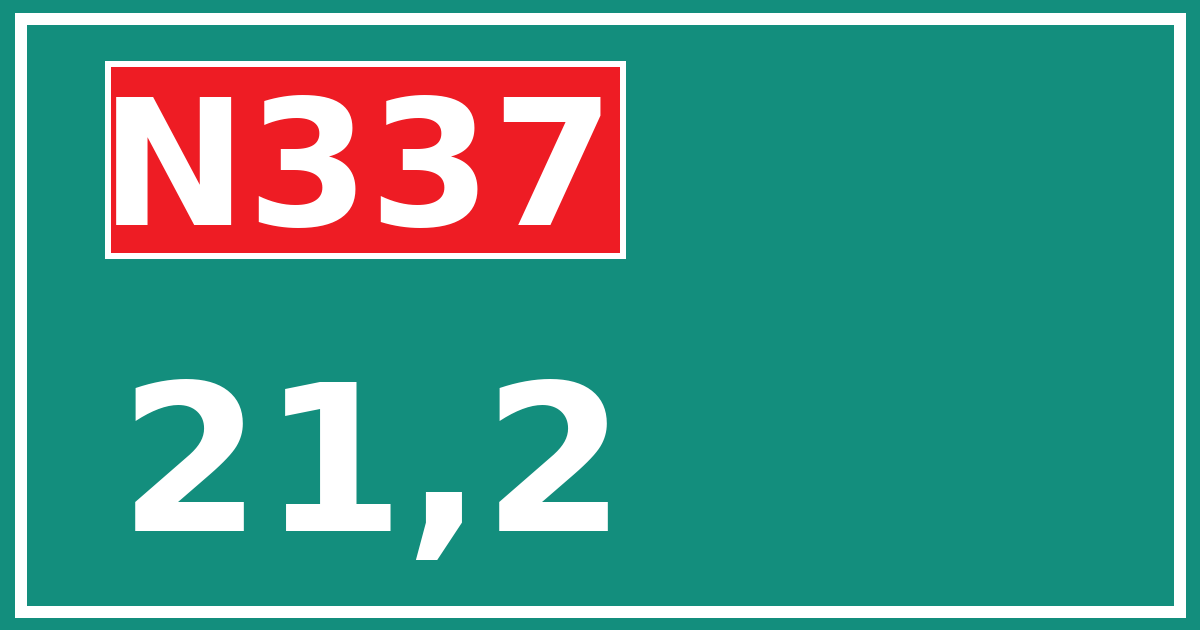 Hectometerbord N337 21,2