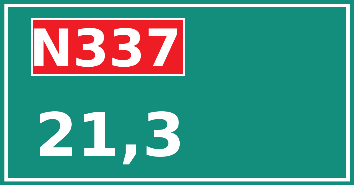 Hectometerbord N337 21,3