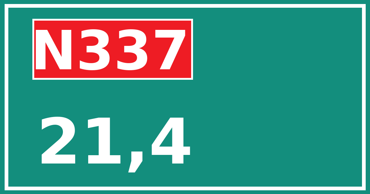 Hectometerbord N337 21,4