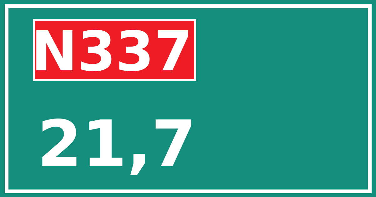 Hectometerbord N337 21,7