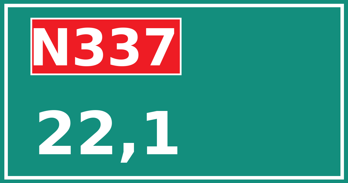 Hectometerbord N337 22,1