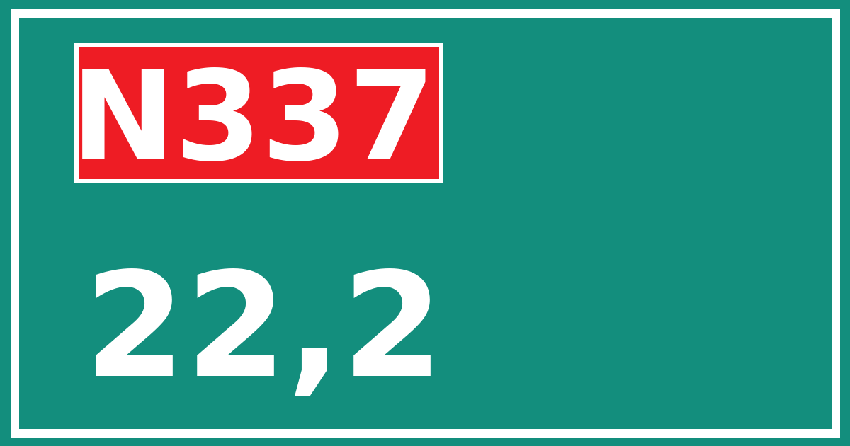 Hectometerbord N337 22,2